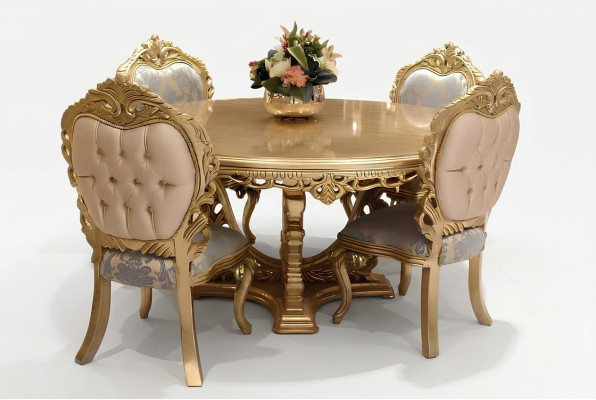 Conjunto de 6 sillas de comedor de diseñador de estilo antiguo de madera de lujo, nuevo.