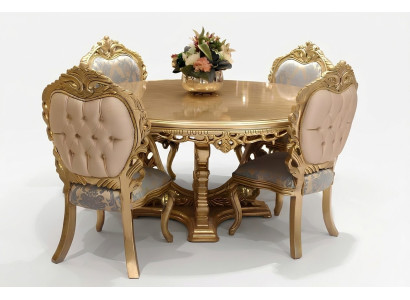 Conjunto de 6 sillas de comedor de diseñador de estilo antiguo de madera de lujo, nuevo.