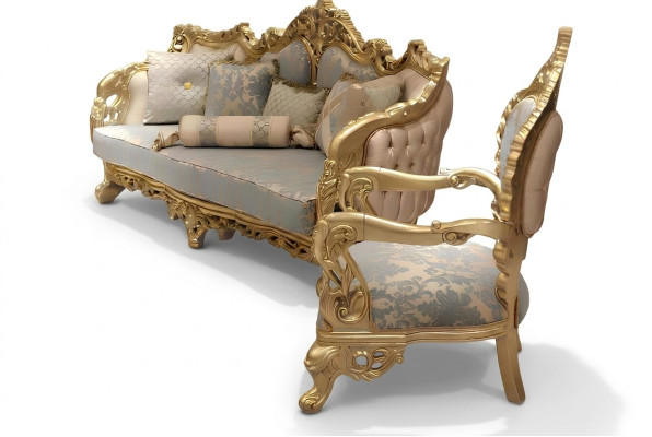 Conjunto de sofás clásico 3+3+1 plazas Chesterfield Sillón relax Muebles Sofá Nuevo