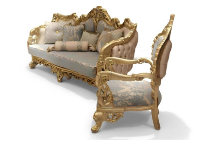 Conjunto de sofás clásico 3+3+1 plazas Chesterfield Sillón relax Muebles Sofá Nuevo