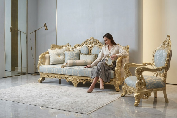 Sofá 3+3 asientos Chesterfield 2x Sofá clásico Sillón relax 2 piezas muebles