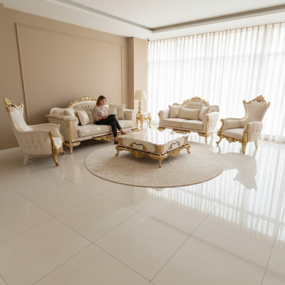 Conjunto de sofá 3-3-1 asientos sofá sala de estar conjunto de sillones Chesterfield tela nuevo