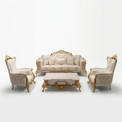 Conjunto de sofá 3-3-1 asientos sofá sala de estar conjunto de sillones Chesterfield tela nuevo