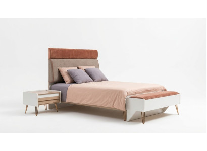 Juego de habitación infantil Cama + Mesita de noche + Banco Juego moderno de cama 3 piezas. Banco Completo