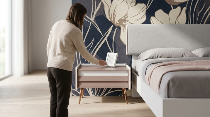 Diseño de mesita de noche consola auxiliar de dormitorio de lujo mesas de consola de madera.