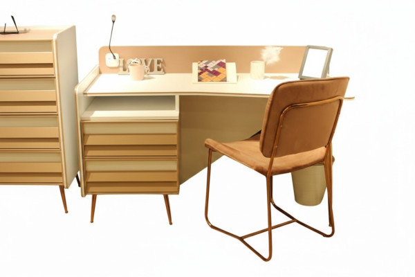 Escritorio moderno de madera para jóvenes y niños en el diseño de muebles nuevos.