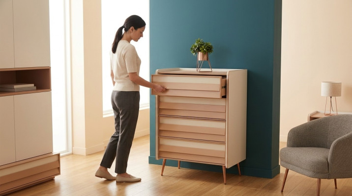 Cómoda moderna con 2 cajones Muebles Diseñador Habitación Infantil Nuevo