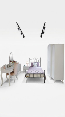 Conjunto de habitación infantil completo Armario juvenil Cómoda Escritorio Nuevo