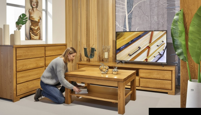 Mesa auxiliar Mesa de centro Madera maciza Roble Mobiliario macizo Roble 120x80 cm Nuevo Mesas