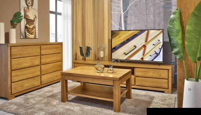 Mesa auxiliar Mesa de centro Madera maciza Roble Mobiliario macizo Roble 120x80 cm Nuevo Mesas