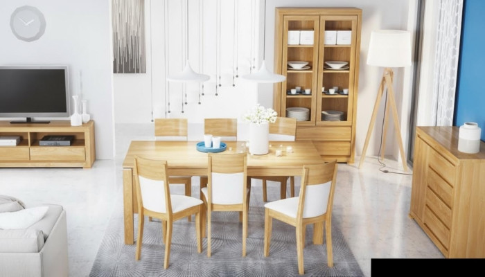 Mesa de comedor Madera Mesas Mesa de salón comedor Mesa de madera maciza 200x90cm Mesas de comedor macizas