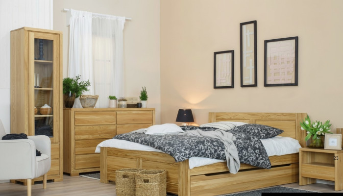 Dormitorio Cama de madera Cama de madera real Camas Hotel 180x200 cm Estilo Muebles macizos