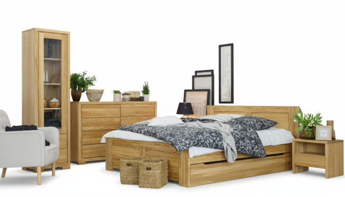 Dormitorio Cama de madera Cama de madera real Camas Hotel 180x200 cm Estilo Muebles macizos