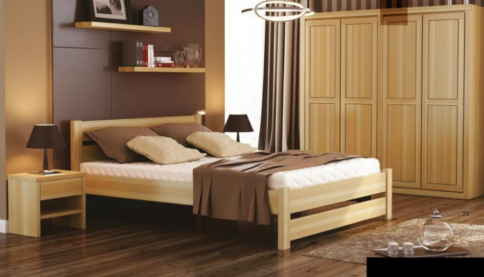 Juego de dormitorio completo de 5 piezas. Cama Mesitas de noche reales Muebles de madera maciza nuevos.