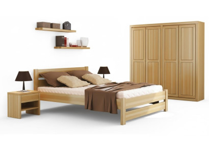 Juego de dormitorio completo de 5 piezas. Cama Mesitas de noche reales Muebles de madera maciza nuevos.