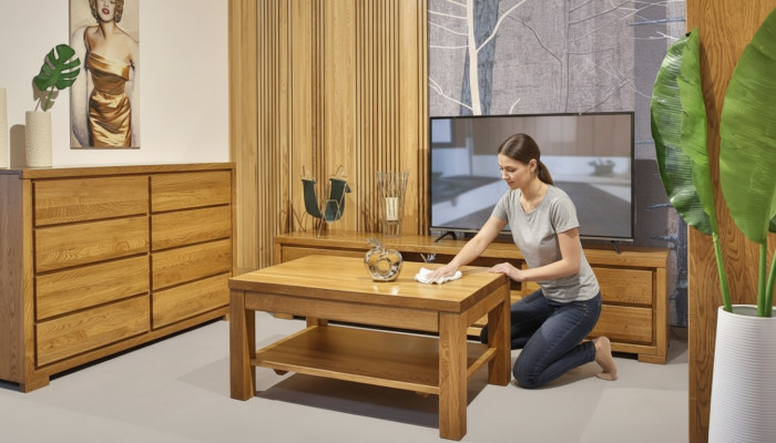 Juego de muebles de madera para sala de estar: cómoda maciza, aparador, mesa de centro, conjunto de 3 piezas nuevo.