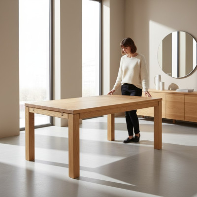 Mesa de comedor de madera Mesas Sala de estar Comedor Mesa Madera maciza Mesas de comedor Madera auténtica 80x80
