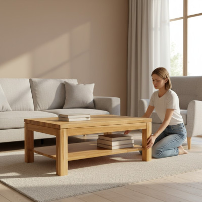 Mesa de centro de madera mesa de madera mesas de centro tablero de mesa mesa auxiliar mesa 100x70