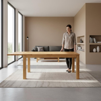 Mesa de comedor de madera Mesa de sala de estar y comedor Mesa 140x90cm Maciza Mesas de madera maciza