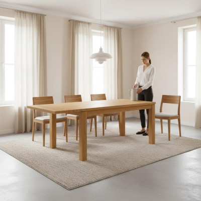 Mesa de conferencia de madera natural Hecha a mano de madera maciza Mesa de comedor.