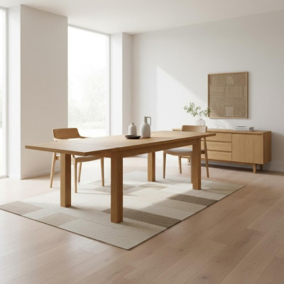 Comedor Mesa de comedor Mesas macizas Mesa de 140x90cm en madera real Madera maciza Nuevos muebles