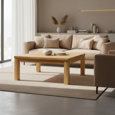 Mesa auxiliar Mesa de centro Madera real Muebles macizos Roble 100x70 cm Nuevo Mesas