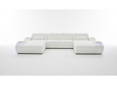 Sofá de esquina de cuero, sofá en forma de U, sofá moderno, sofá de esquina, diseño suave de la sala de estar.
