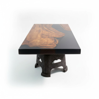 Mesa de centro River Table maciza 100x60 mesas de río madera real