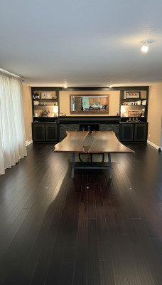 Mesa de comedor de mesa de río sólido 240x100 resina epoxi mar cascada