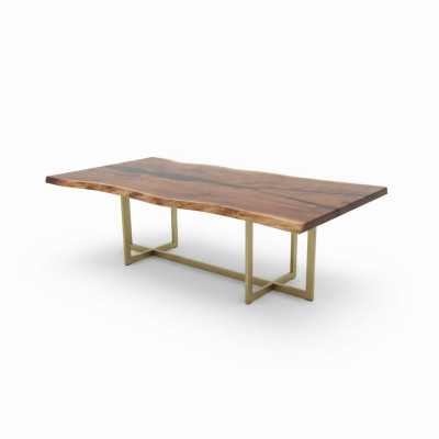 Mesa de comedor de resina epoxi de madera maciza de 240x100 River Table.