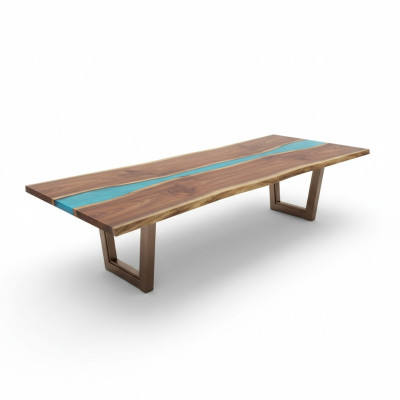 Mesa de comedor River Table de madera real mesa de río 260x100 Mesas macizas