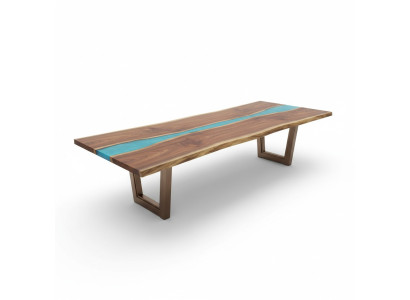Mesa de comedor River Table de madera real mesa de río 260x100 Mesas macizas