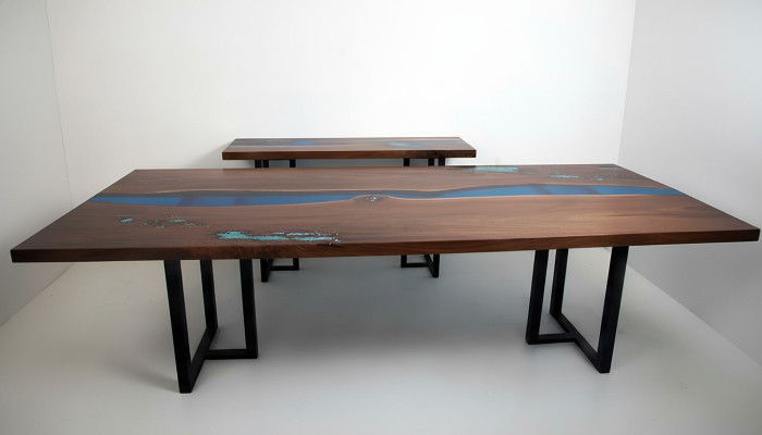 Mesa de comedor River Table madera maciza resina epoxi mesas 260x100 nueva