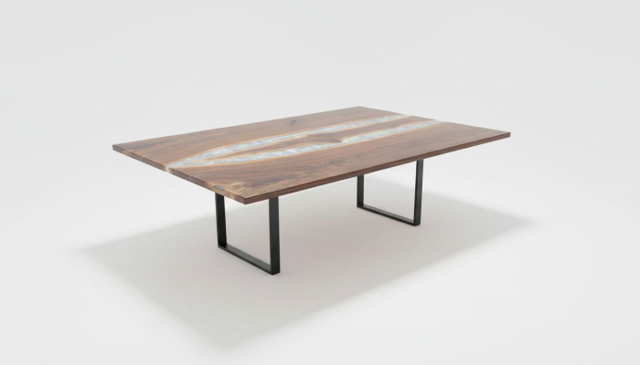 Resina epoxi mesa de comedor madera real muebles macizos mesa de resina de epoxi de cascada