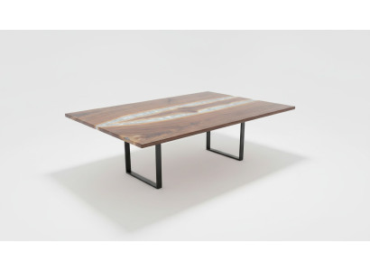 Resina epoxi mesa de comedor madera real muebles macizos mesa de resina de epoxi de cascada