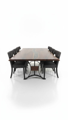 Mesa mesa de comedor mesas resina epoxi epoxy cascada madera real muebles macizos.
