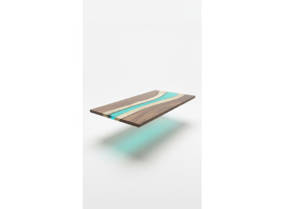 Epoxi de resina mesa de comedor de madera maciza real, mesa de epoxi de cascada de muebles de 240x100 Nueva