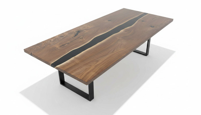 Mesa de comedor mesa de resina epoxi muebles macizos de resina epoxi Mesa de madera de agua real