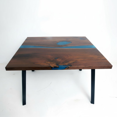 Mesa de centro River Table de madera real, mesa de río maciza decorativa de resina epoxi