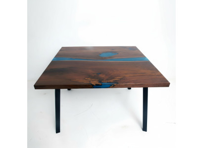 Mesa de centro River Table de madera real, mesa de río maciza decorativa de resina epoxi