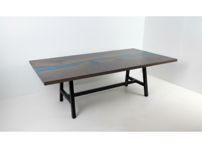Mesa de resina epoxi River Table de madera maciza 220x100