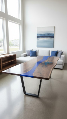 Mesa de comedor Mar Agua Río Madera real Mesa de río 260x100 Mesas