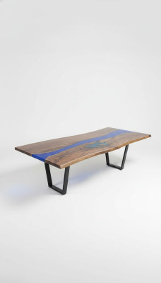 Mesa de comedor Mar Agua Río Madera real Mesa de río 260x100 Mesas
