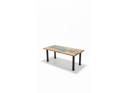 Mesa de centro River Table de madera real, mesa de río decorativa de resina epoxi sólida.