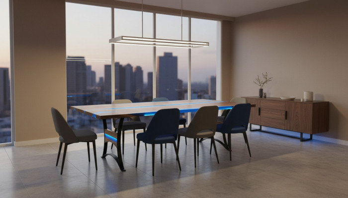 Mesa de comedor River Table en madera auténtica, mesa de río 260x110, mesas macizas.