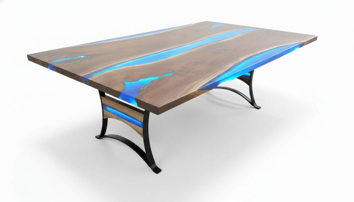 Mesa de comedor River Table en madera auténtica, mesa de río 260x110, mesas macizas.
