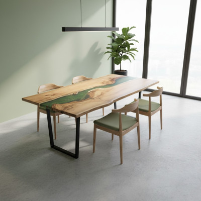 Mesa de comedor Mar Agua Río Madera real Mesa de río 200x90 Mesas