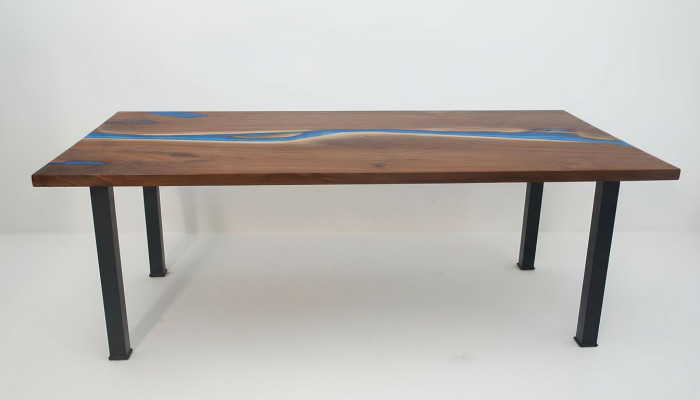 Río Mesas Mesa de comedor Diseño de mesa Muebles modernos 220x90 Resina epoxi Océano Mar