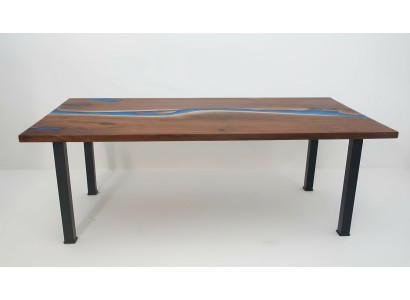 Río Mesas Mesa de comedor Diseño de mesa Muebles modernos 220x90 Resina epoxi Océano Mar