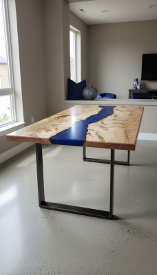 Mesa de comedor River Table Mesa maciza 220x100 Mesa de resina epoxi de río Mar